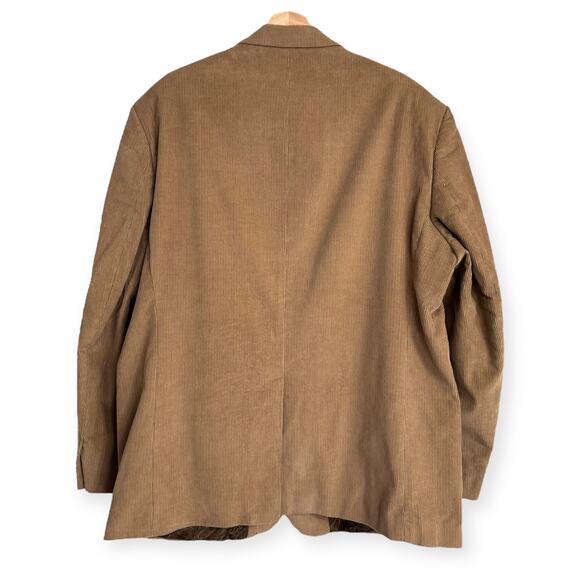 Chaps Light Brown Cotton Corduroy Paisley Lined Two Button Blazer Men's Size 48R - Picture 2 of 12